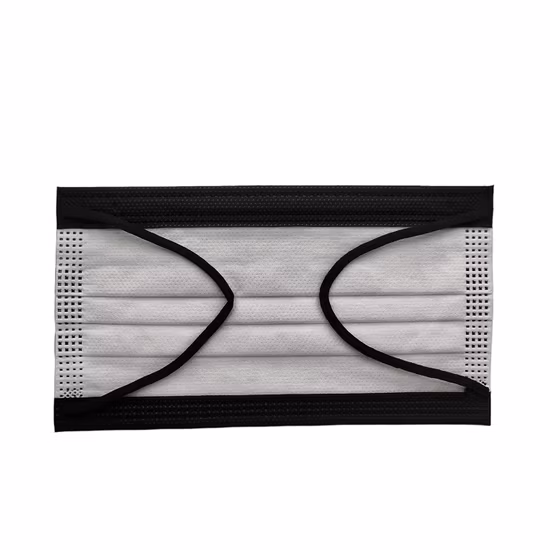 Masque chirurgical médical jetable noir dentaire 3 plis TypeIIR BFE 99 % masque chirurgical